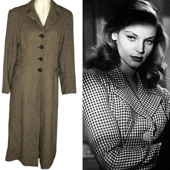 Vintage Pat McDonagh Tweed Wool Women’s Long Dress Coat 8 Medium - Picture 2 of 14